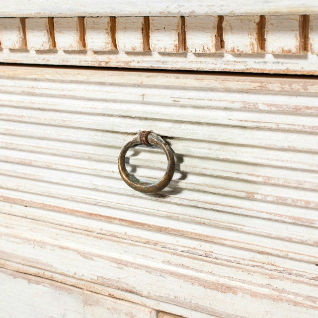 Handcrafted Gustavian Style Painted Buffet With Reeded Front For Sale - Image 13 of 17