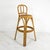 Vintage Bamboo Bar Stool with seat in rattan straw.