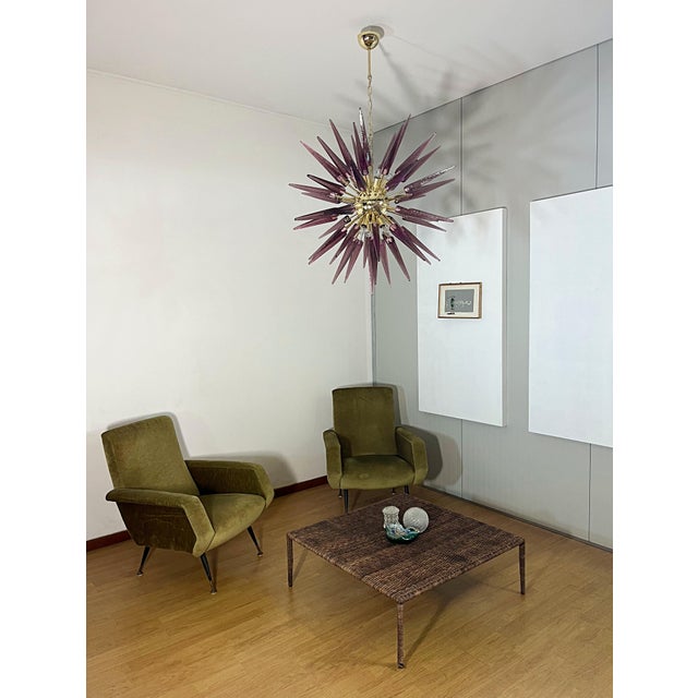 Murano Amethyst Glass Sputnik Chandelier, 1990 For Sale - Image 10 of 18