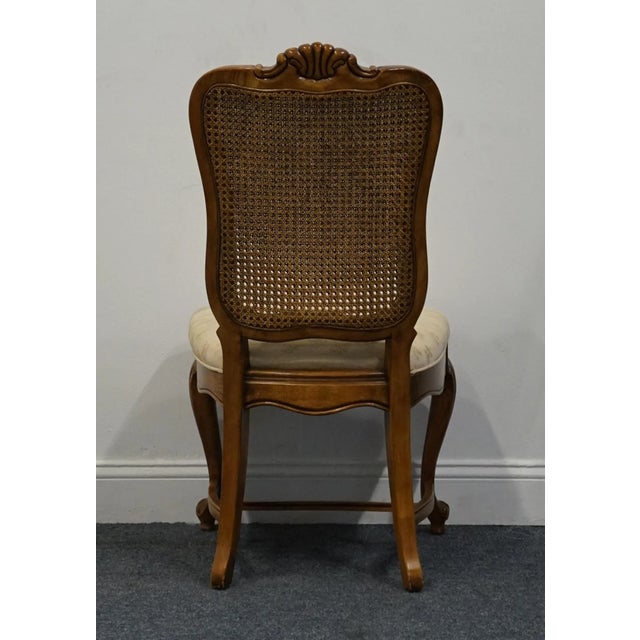Late 20th Century High End Vintage Solid Walnut Louis XV French Provincial Cane Back Dining Side Chair 640-551 For Sale - Image 5 of 9