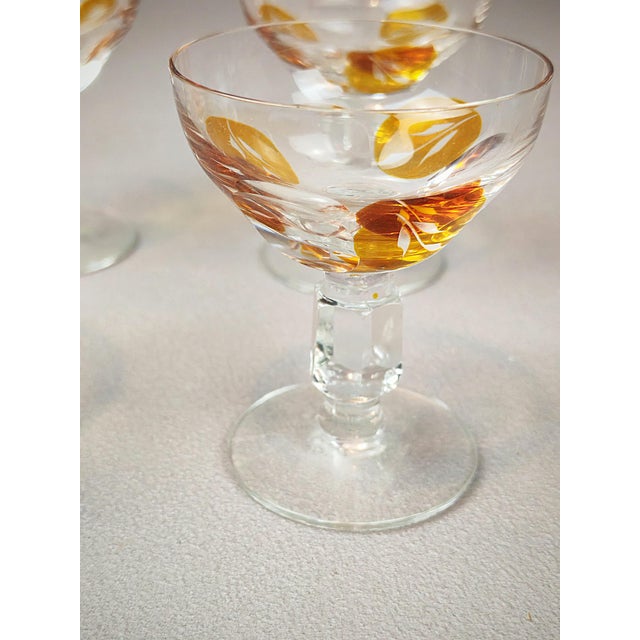 Glass Golden Honey Amber Liqueur Glasses, Set of 6 For Sale - Image 7 of 11