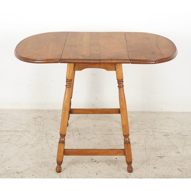 Vintage Tradition Drop Leaf End Table With Turned Legs For Sale - Image 9 of 10