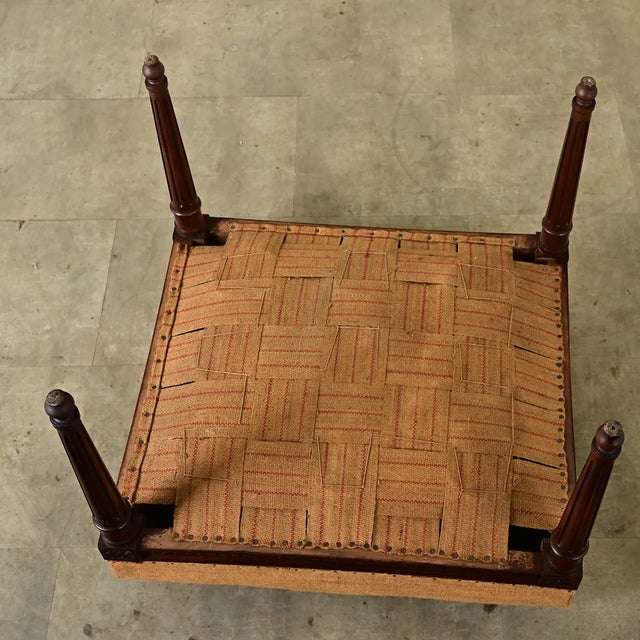 Wood French 19th Century Louis XVI Style Bench-Ottoman For Sale - Image 7 of 7