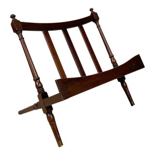 Vintage Traditional English Mahogany Magazine Rack For Sale