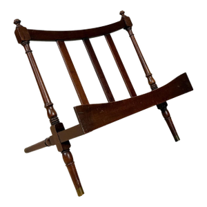 Vintage Traditional English Mahogany Magazine Rack