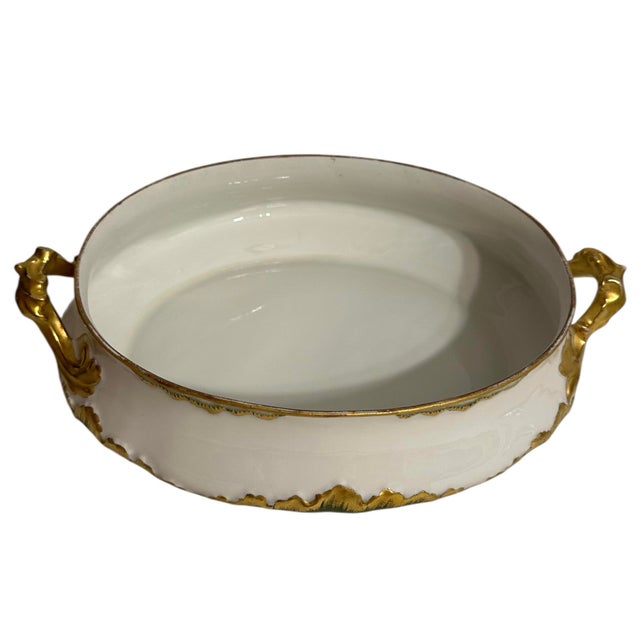 Haviland & Co. Antique Haviland Porcelain Round Covered Vegetable Server For Sale - Image 4 of 11