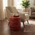 Chinese Vintage Chinese Red Golden Scenery Graphic Round Wood Stack Basket Table For Sale - Image 3 of 12