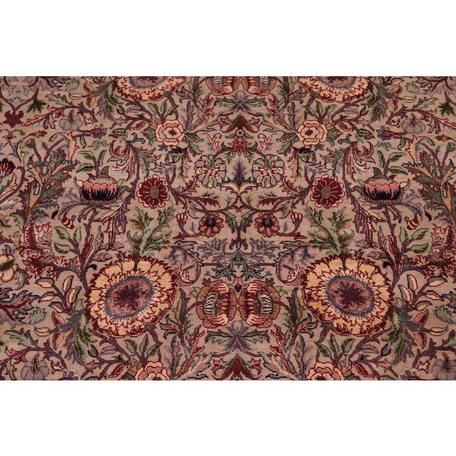 Floral Pak-Persian Taupe/Pink Wool Rug - 9'2'' X 12'7'' For Sale In New York - Image 6 of 8