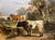 Impressionist Friederich Voltz -Cows in a Farm Landscape- 19th Century Oil Painting For Sale - Image 3 of 7