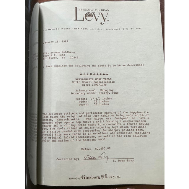 18th Century North Shore Massachusetts Hepplewhite Work Table For Sale - Image 13 of 13