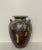 Antique Abstract Asian Raku Ceramic Pottery Vase in Celadon, Camel, Chocolate Brown For Sale - Image 4 of 12