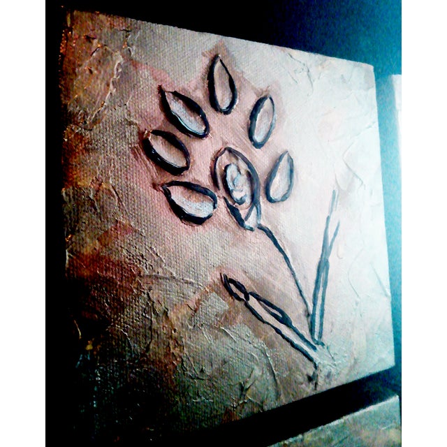 Copper Color Metal Repousse Style Flowers in a Shadow Box For Sale In Denver - Image 6 of 6