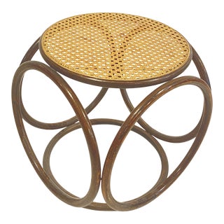 Thonet Bentwood and Cane Ottoman For Sale
