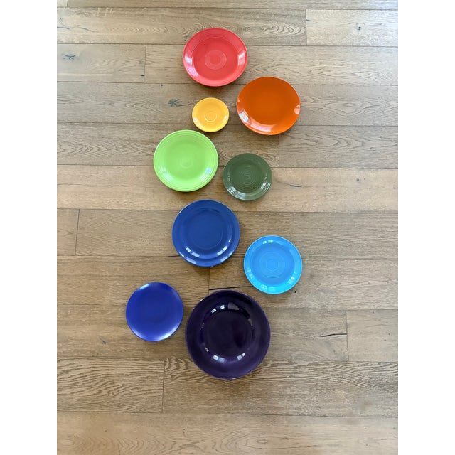 All Over Color Saturated Solids Wall Plate Curation-Set of 9 For Sale - Image 17 of 17