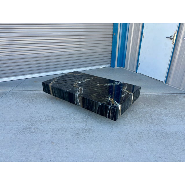 1970s 1970s Vintage Faux Marble Coffee Table by Willy Rizzo For Sale - Image 5 of 12