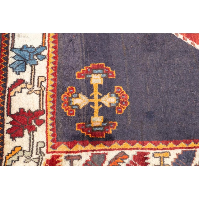 Semi-Antique Hand-Knotted Persian Qashqai Rug 5'5" X 6'11" For Sale - Image 16 of 16