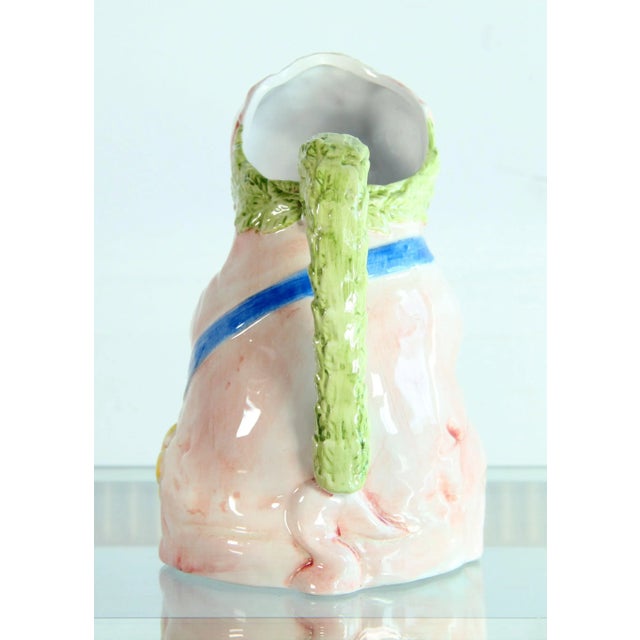 Vintage Italian Ceramic Figural Pig Water Pitcher For Sale - Image 4 of 8