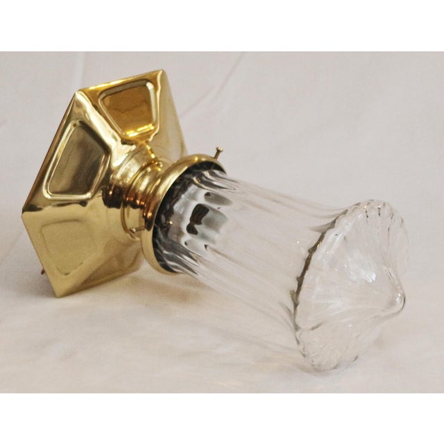 Metal Art Nouveau Brass Ceiling Lamp, 1890s For Sale - Image 7 of 12