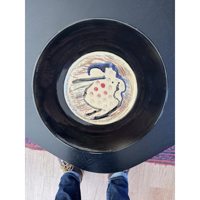Black Large Ornamental Platter by Jean-Paul Van Lith, 1990s For Sale - Image 8 of 8