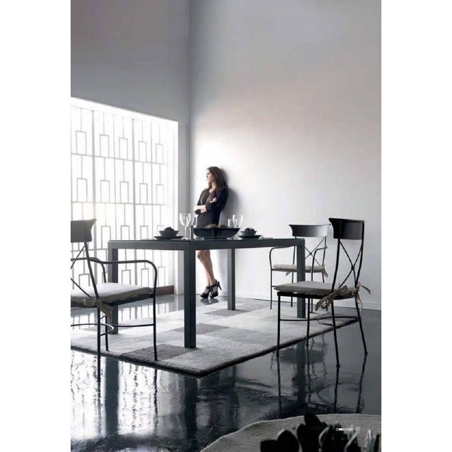 Black Garden Chair in Wrought Iron with cushion For Sale - Image 8 of 18