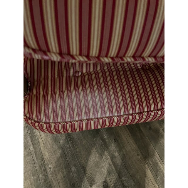 1960s Wood Stripe Upholstered Accent Chair For Sale - Image 4 of 8