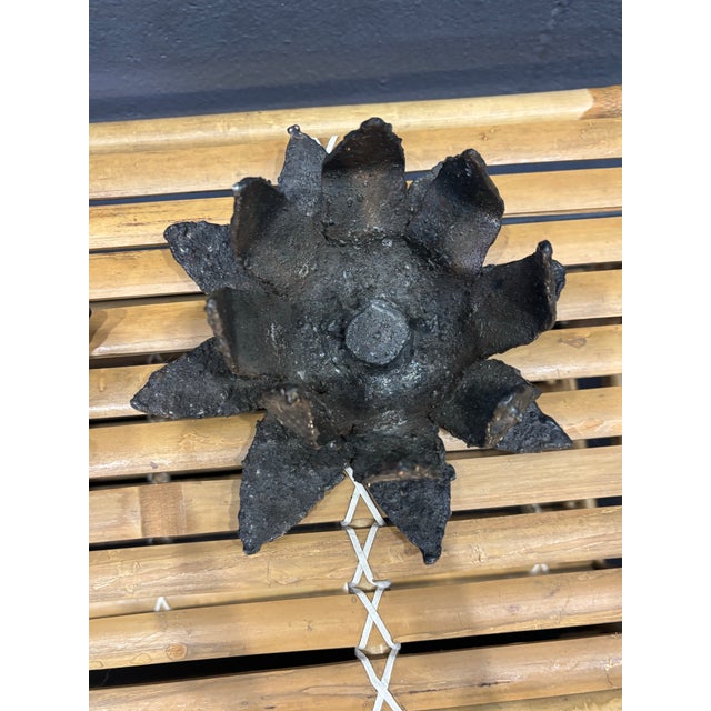 Mid-Century Harry M. Wasserman Torch-Cut Steel Lily Sculptures, Pair For Sale In Miami - Image 6 of 8