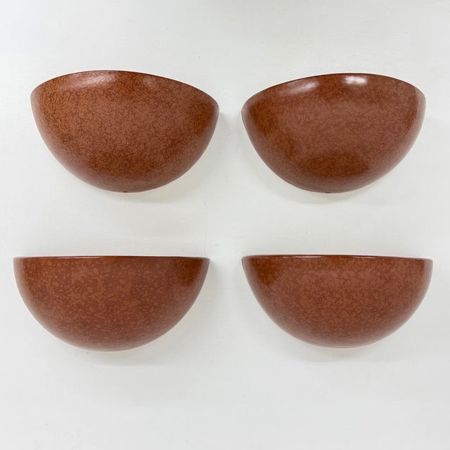 Mid-Century Ceramic Wall Lamp Sconces, 1970s, Set of 4, in Good conditions. Designed 1970 to 1979 European Plug (up to...