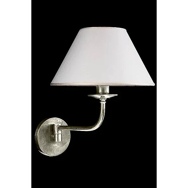 Lucia - Sleek swing arm 1-light wall sconce. Cast brass with linen shade.
