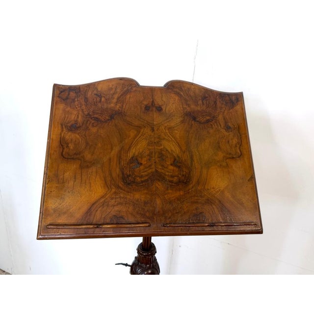 1960s 19th Century Style Adjustable Bookend or Music Stand in Hand-Carved Walnut, Italy, 1950s For Sale - Image 5 of 18