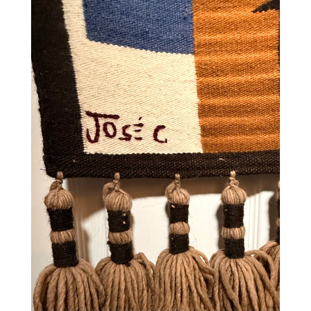 Vintage José Cotacachi Ecuadorian Wool Handwoven Andean Wall Hanging For Sale - Image 4 of 5