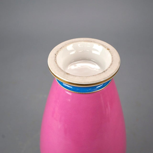 French Antique French Old Paris Porcelain Genre Portrait Vase with Children 19th Century For Sale - Image 3 of 11