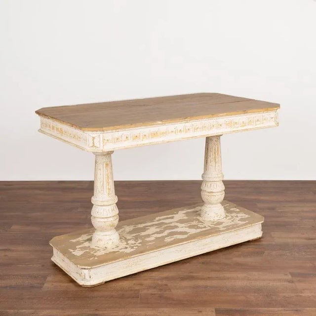 Antique Italian Renaissance Style 4' Console Entryway Table With Drawer For Sale - Image 4 of 10