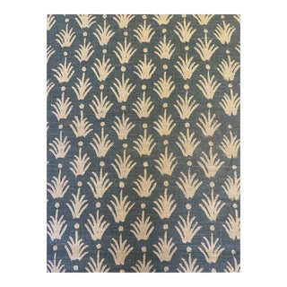 Clay McLaurin Textiles Reeds in Cerulean 2 1/2 Yards Linen Fabric For Sale