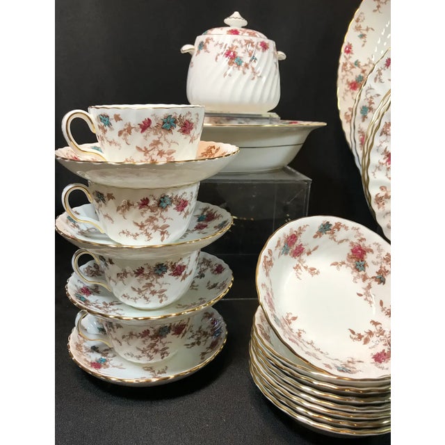Minton Mid 20th Century Minton "Ancestral" English Bone China Dinnerware Service for 8 - 46 pcs For Sale - Image 4 of 9