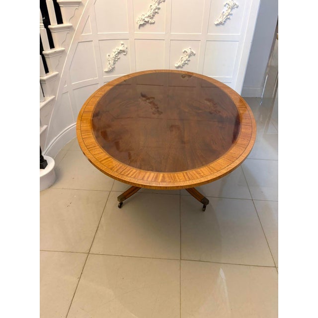 Antique Regency Figured Oval Mahogany Dining Table, 1920s For Sale - Image 6 of 17