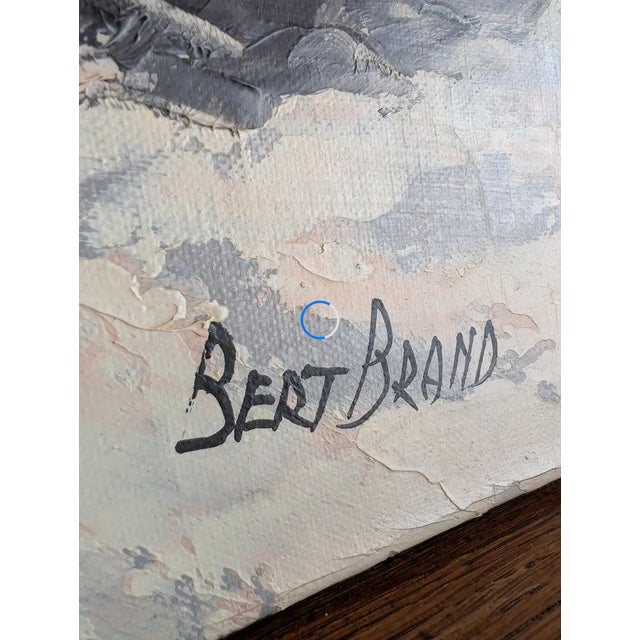 Rustic Bert Brand, Bouquet of Flowers, 1990s, Oil on Canvas For Sale - Image 3 of 4