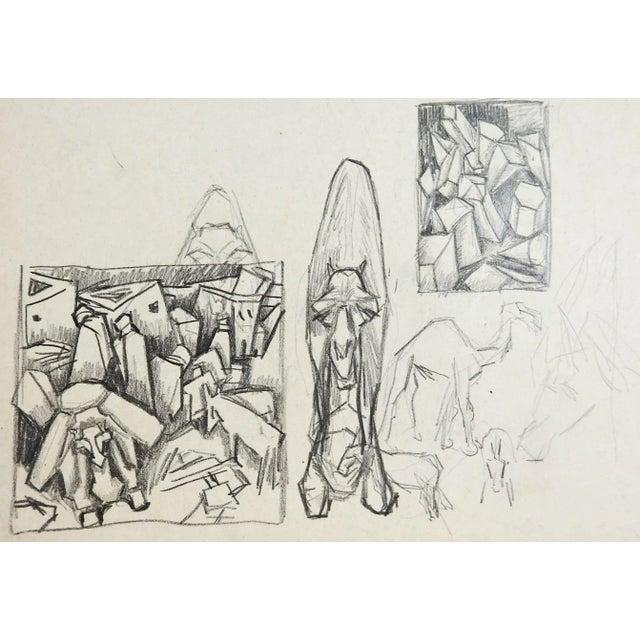 Abstract Camel Pencil Studies by George Baer For Sale - Image 3 of 5