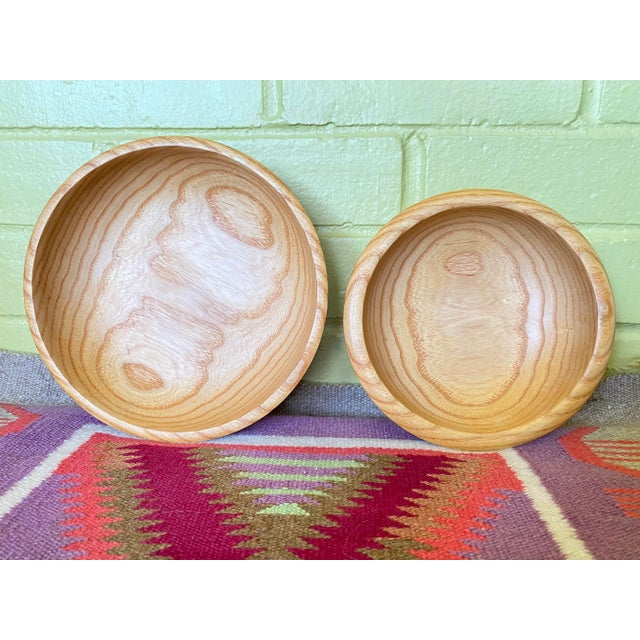Rodger Jacobs North Carolina Craftsman Artist Turned Wood Ash Bowls - a Pair For Sale - Image 13 of 13