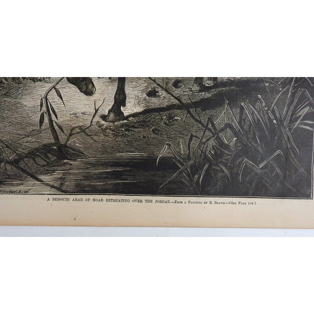 Rustic European 1877 Harpers Weekly Engraving Moab Bedouin on Arabian Horse For Sale - Image 3 of 5