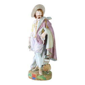 Large 21" French Paul Duboy Bisque Porcelain Polychromed Scholar Figure C1890