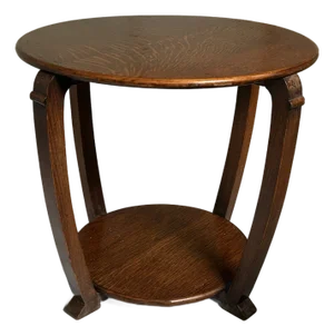 Antique 1930s American Art Deco Oak Side Table