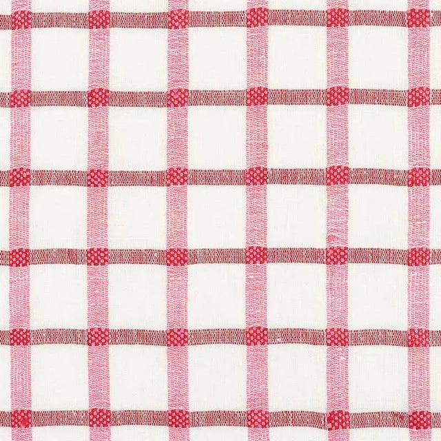 Sample - Schumacher X Vogue Living Pauline Check Casement Fabric in Rose For Sale