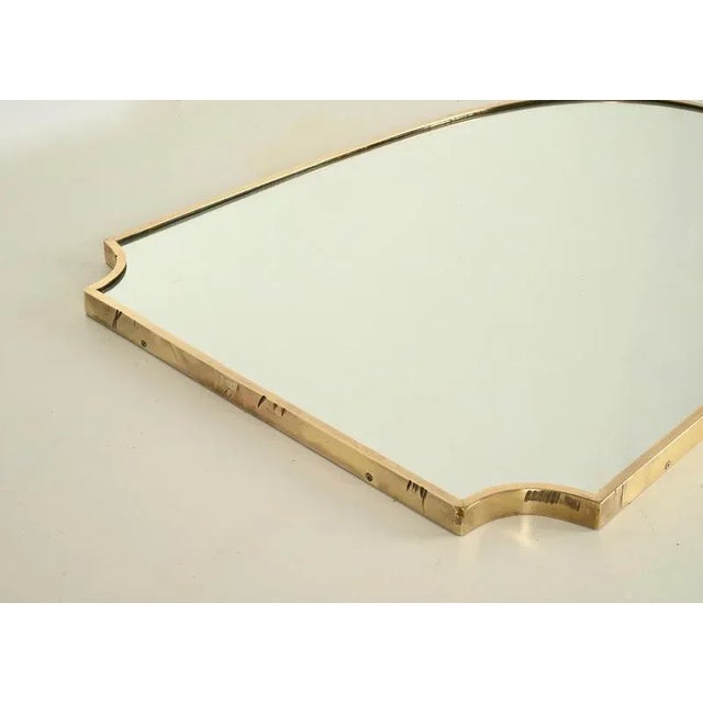 Large Italian Brass Shield-Shaped Mirror by Gio Ponti, 1950s For Sale - Image 12 of 13