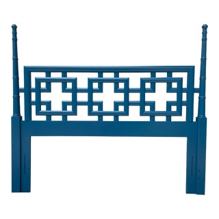 1960s Dixie Sea Blue Shangri La Queen Headboard For Sale