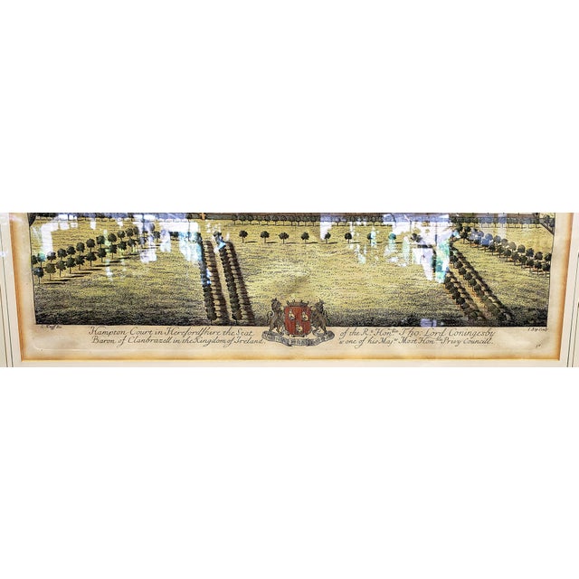 Paper Set of 4 18th-Century Kip & Knyff Hand-Colored Country House Engravings - Framed For Sale - Image 7 of 17