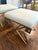 Chelsea House Aged Gold Leaf Gilded Greek Key Benches For Sale - Image 9 of 10