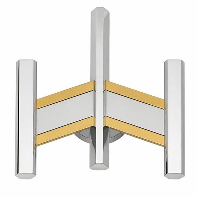 A striking pair of modernist wall sconces designed by Gaetano Sciolari, showcasing his signature blend of geometric...