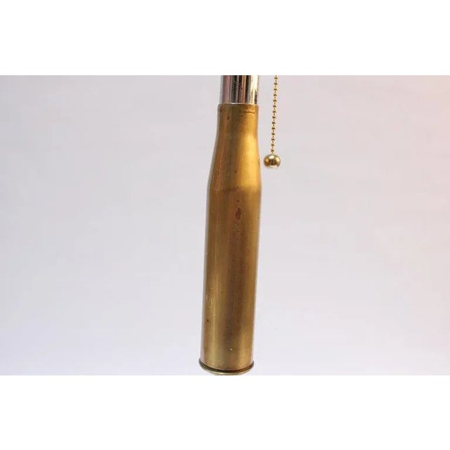 1910s Antique Brass Artillery Double Shell Trench Art Table Lamp on Black Marble Base For Sale - Image 5 of 13