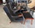 Mid 20th Century Hans Wegner A.P. Stolen Papa Bear Chair AP-19 & Ottoman Redone in Black Leather For Sale - Image 12 of 18