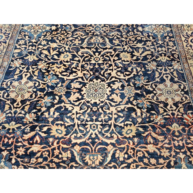 Antique Persian Ziegler Mahal Sultanabad Rug, Hand-Knotted Wool, Geometric Pattern, Navy & Ivory, 9x12 For Sale - Image 10 of 16